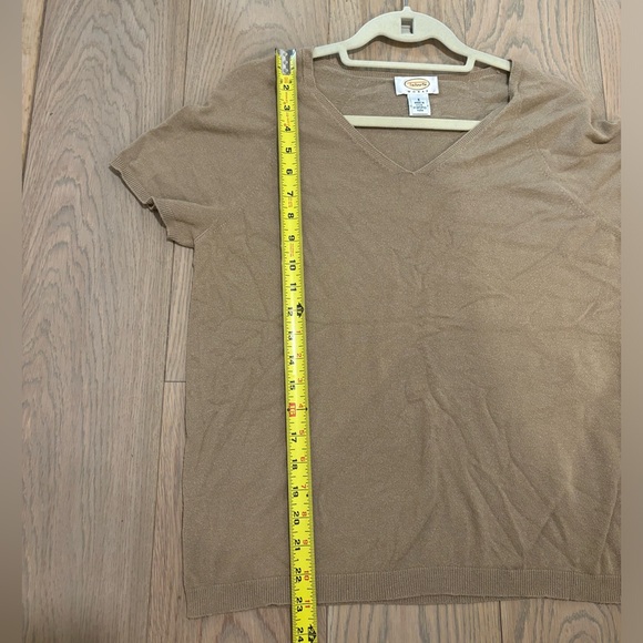 Talbots Caramel V-Neck Short Sleeve Top X - Picture 10 of 10